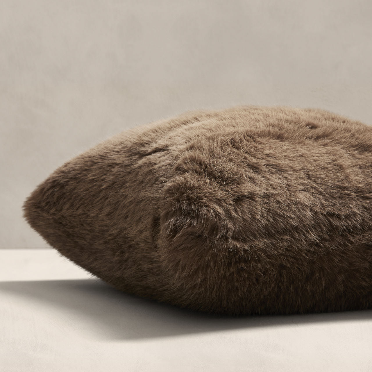 Round faux sales fur pillow